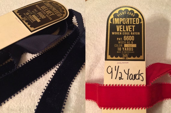 9 1/2 Yards of Vintage Picot Edge Velvet. Made in Switzerland. | Etsy