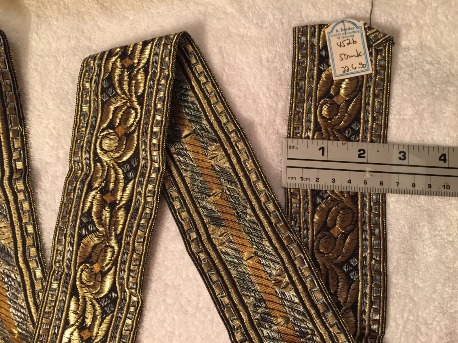 Heavy Vintage Metallic Ribbon. Made in W.germany. Sold by the Yard ...