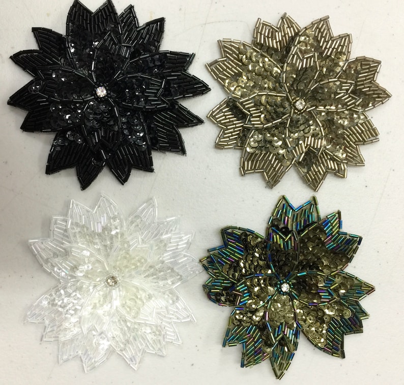 beaded flower applique