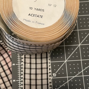 Preciosa cinta de tafetán francesa vintage, número 9, cinta para sombreros, borde de pico, fabricada en Francia. Se vende por rollo de 10 yardas.