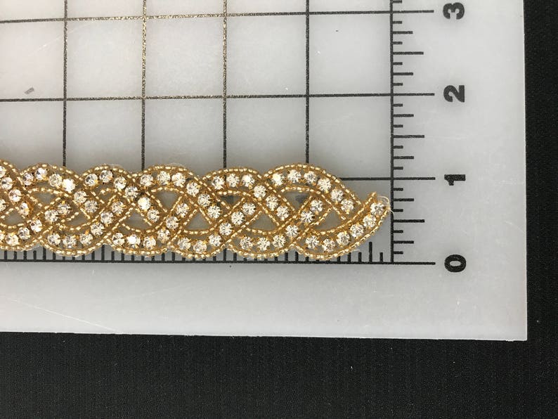 Gold Rhinestone Beaded Trim. 34 Inches Long. Bridal Etsy