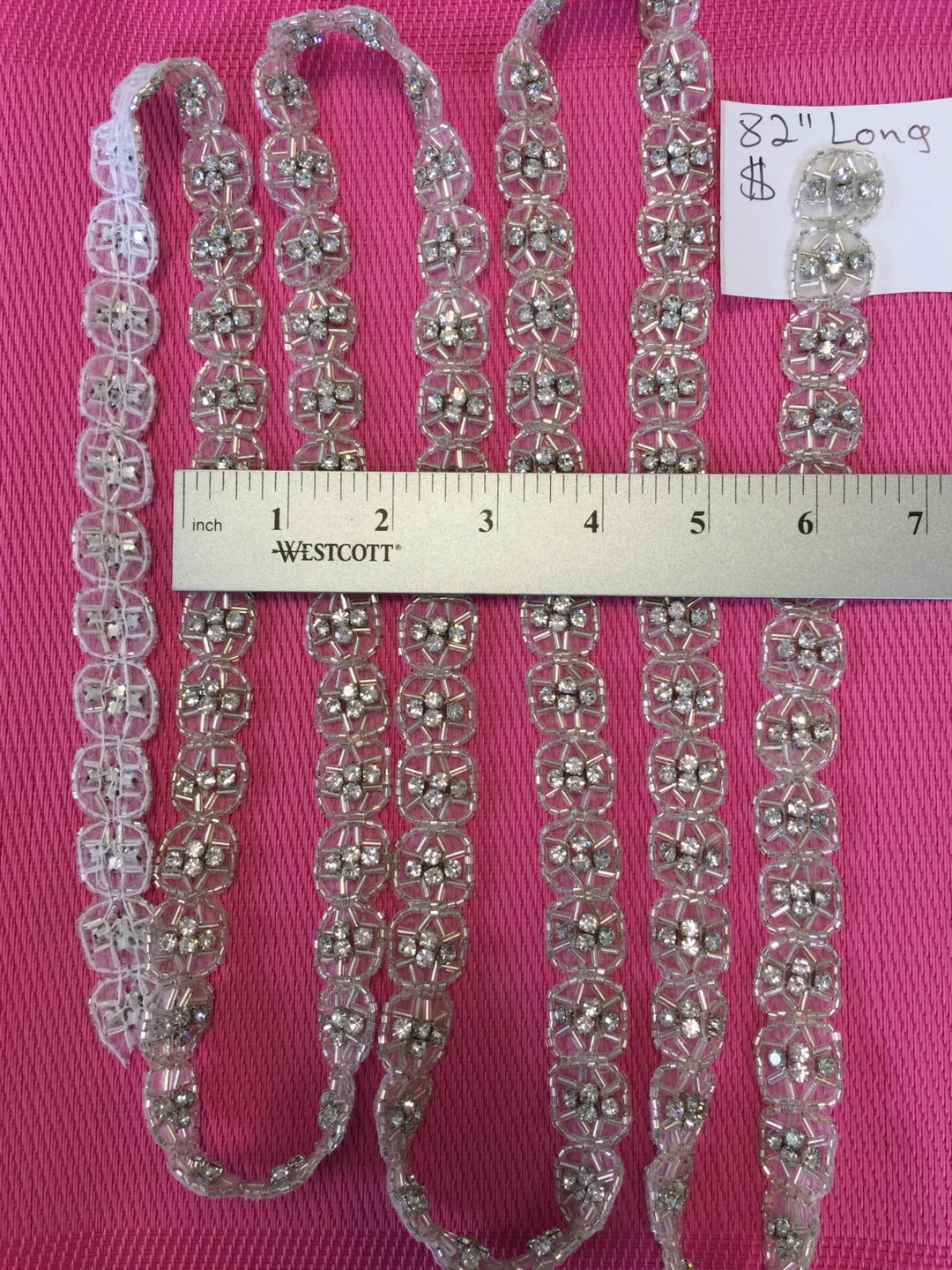 82 Inches Long Rhinestone Trim. Rhinestone Trims, Trims, Motifs ...