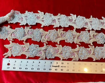 Beaded Sequined Trim, Sold by the Yard,Narrow Trims, Beaded Trims, Doll Trims, Costumes, Home Decor, DIY Trims, Motifs