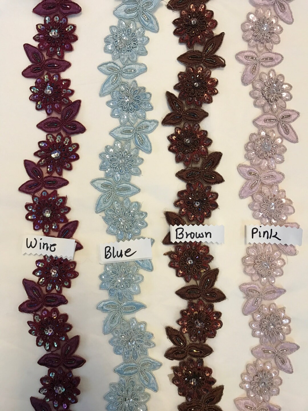 Beaded Sequin Embroidery Ribbon Lace Trim.pearl Beaded Lace Trim. Sold