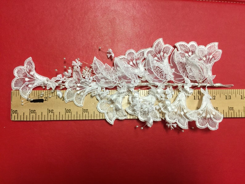 Vintage Flower Blossom Branch Wedding White flowers for Bride,Embellished Hair Flower, Hair comb, Wedding,Bridal flower hair accessories. image 1