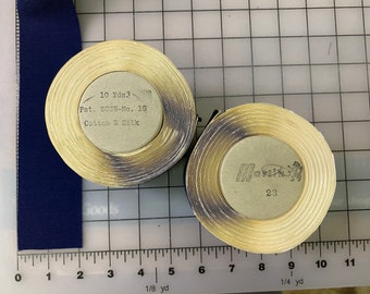 Vintage Gros Grain Ribbon. Navy Blue, 2 1/8 inches.  Cotton and Silk. Sold by the Yard.