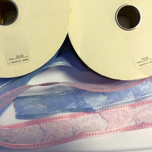 8 Yards of  Lace Ribbons. Made in Japan, 1 1/8 Wide.