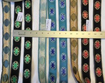 Vintage French Brocade Trim. Jacquard, Vintage Jacquards, Brocade, Ribbons, French Ribbon, French Brocades,Sold by the yard.