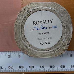 Picot Edge Taffeta Ribbon 3” Wide, made in France. Sold By Roll of 10 yards. Col. Tea Rose. Ombré Ribbons.