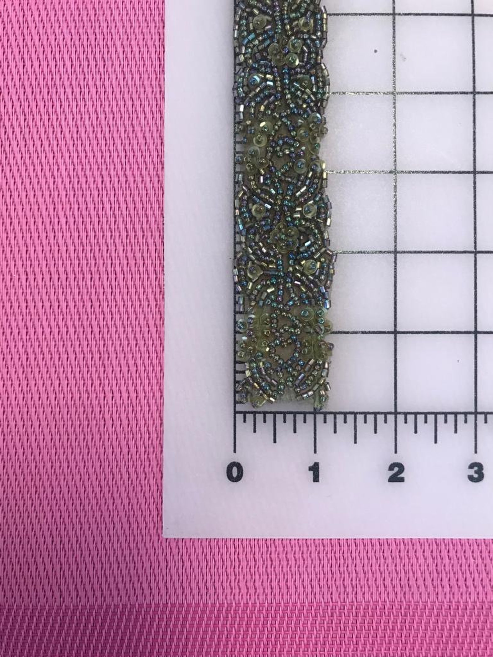 58 inches long Beaded Sequins Trim. Beaded Sequins Trims