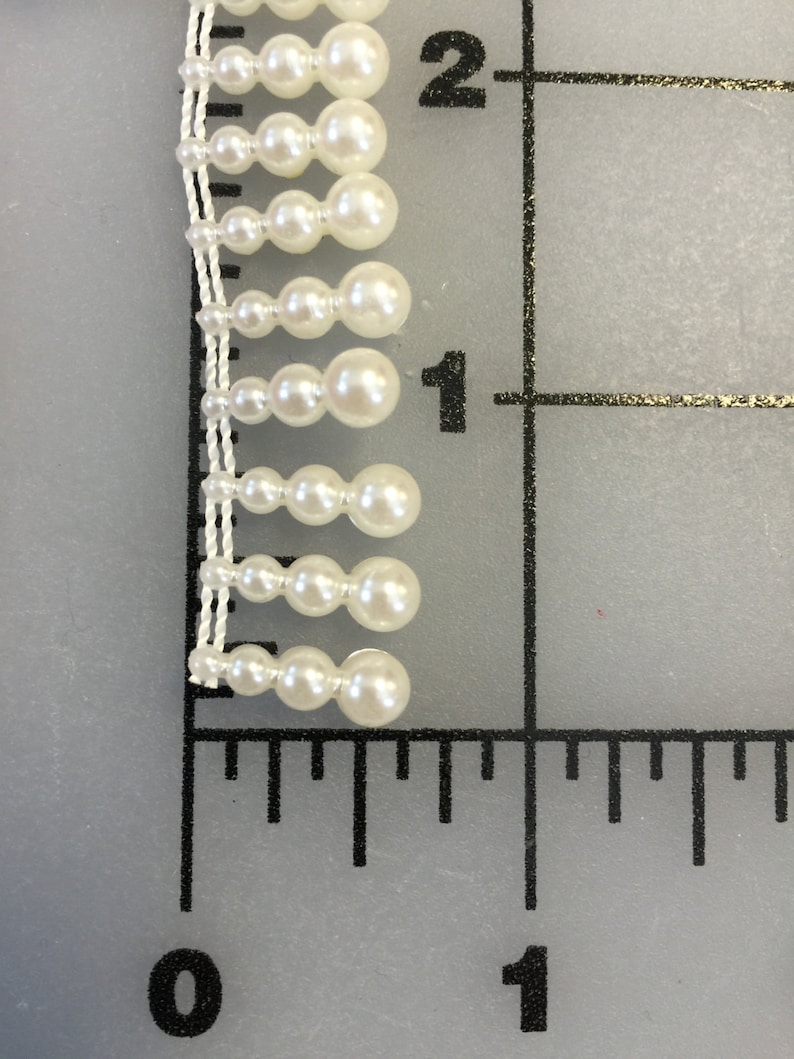 Pearls on roll vintage pearls pearls strands Continuous pearls Vintage Shiny Textured Pearls 36 Yards of Vintage Woven Edge Pearls