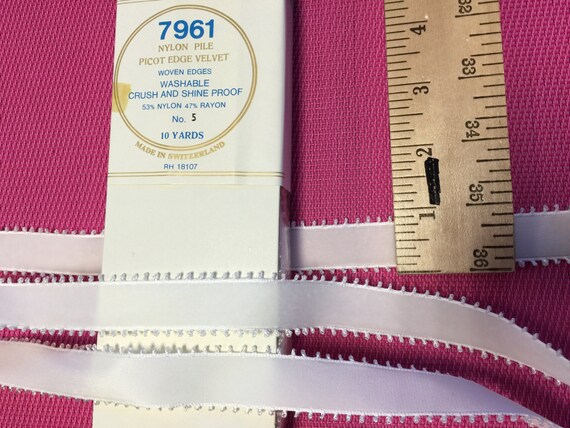 2 Yards of Vintage Picot Edge Velvet 7/8 inch width ribbon. | Etsy