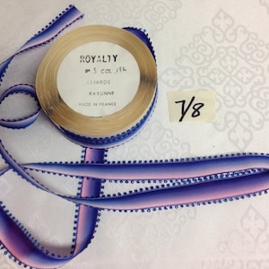 Two Tone Ombre French Vintage Picot Ribbon Made in France, Sold by the ROLL. 7/8”  Wide. 10 yards per roll.