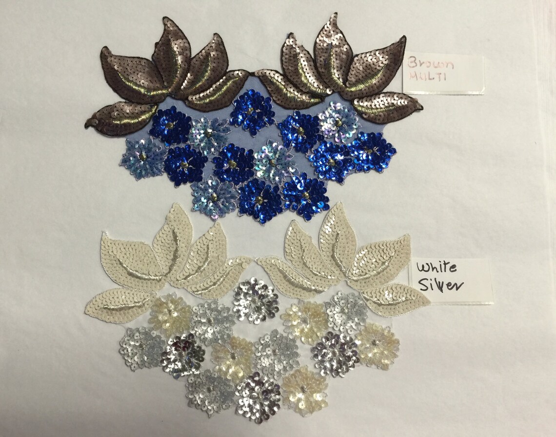 1 Sequins Floral Sequin Appliqué Costumes Trims DIY Supply Etsy
