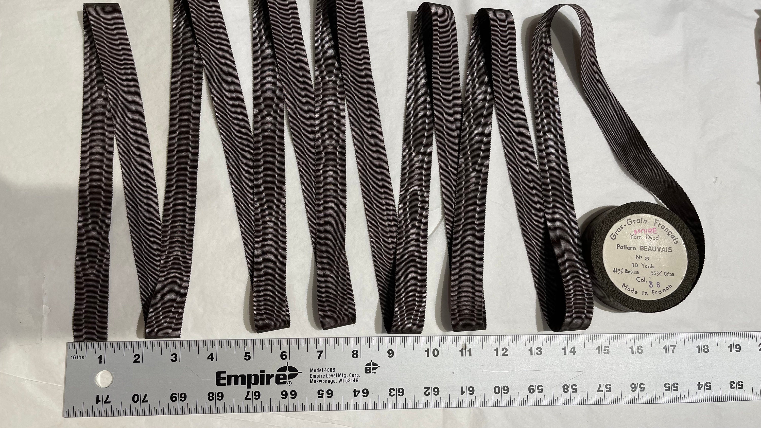 Antique Moire Gros Grain Ribbon. Sold by the Yard. Petersham, Hatband ...