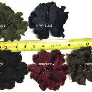 Felt Flower Brooch Poppy. Made in France. Sold Individually. Choose your colour.