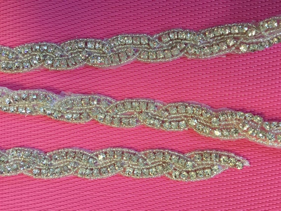 36 Inches Long Rhinestone Trim. Narrow Trim, Narrow Rhinestone, Rhinestone,