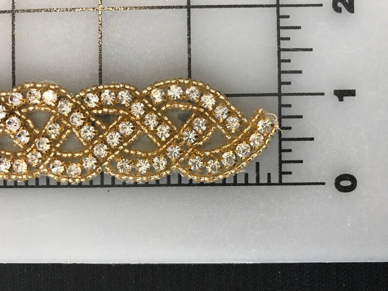 Gold Rhinestone Beaded Trim. 34 Inches Long. Bridal Etsy