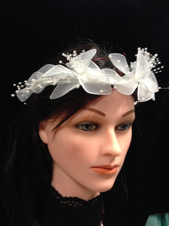 Vantage Flowers, Wedding Headband, Bridal Hair Gar