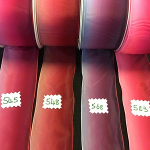 Sold by the Yard. Vintage French Ombre Wired Taffeta Ribbon Ribbon. 2 Inch Wide. Made in France.
