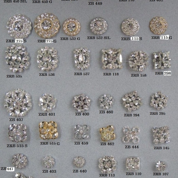 42 Assortiment Stras Bouton Bouton Embellissement Cristal d’Or, Bouquet de Broche de Mariage en Cristal d’Argent.