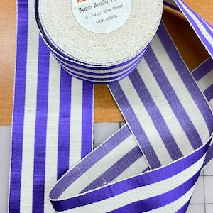 Vintage French Striped Ribbon, Made in France, Sold by the Roll.