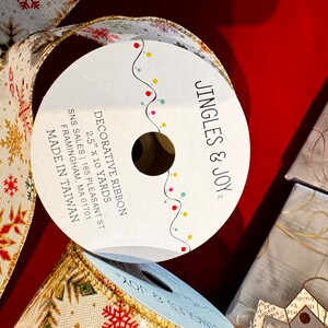 Piękna świąteczna wstążka. Sprzedawana pocięta na wymiar. Wstążki druciane, wstążka świąteczna.