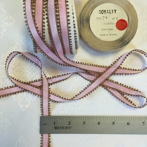 Vintage Taffeta Ribbon Picot Edge.Sold by the Spool of 10 Yards. Narrow Picot,Picot Edge Rayon,Picot Trim. Made in France.