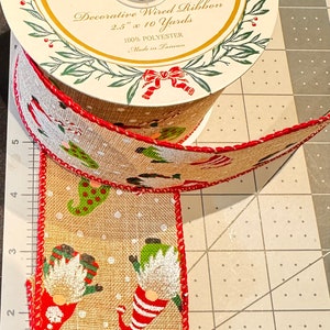 Snowman Christmas Decorative Ribbon. Sold by the Yard.