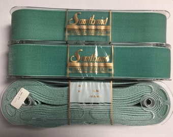 Samtband Velvet Ribbons. Made in Germany. 2 Inches Wide.  Sold by the Spool of 10 yards. Celery