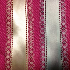 10 Yards of Double Edged Lace Ribbon, Made in Japan. 1 3/8 Wide.
