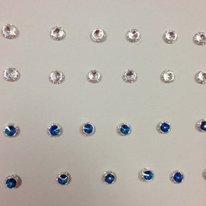 12 Czech Rhinestone Buttons. Made in Czech Republic. BLUE OR CRYSTAL image 2