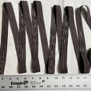 Cinta de grosgrain con muaré antigua. Se vende cortada a medida. Cinta para sombreros, cinta para sombreros, cinta para cinturones, patrón Beauvais. Muaré francés. N.º 5