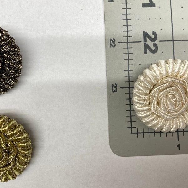 12 Gorgeous Vintage Passementerie Button. Metallic Passementerie,Closure. Millinery. Gold Passementerie