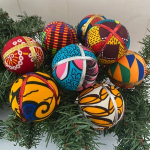 10 Wax Print African fabric  Christmas Balls