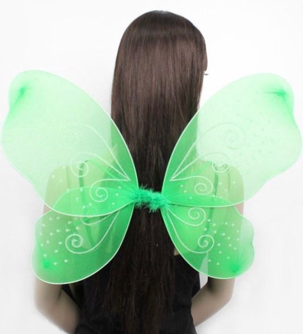 Gorgeous green sparkly large fairy / butterfly dress up wings