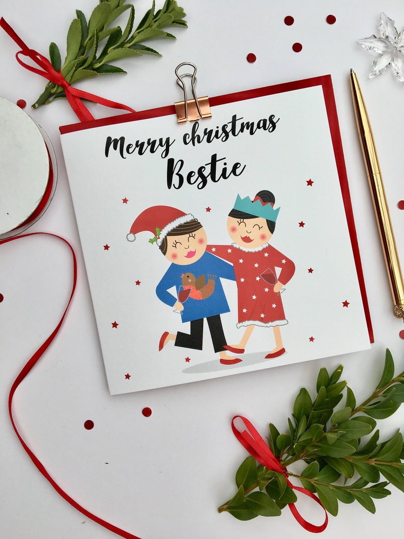 Best Friend Christmas Card Bestie Card Friend Card Funny  Etsy