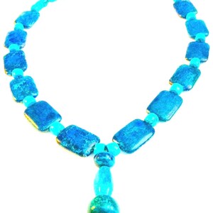 Take 10% Off @Checkout      Sale Price 4 Limited Time Rare Azurite+Turquoises Big Sizes+Beauty+MultiGems Necklace@23”Inch Lg Cherokee Member