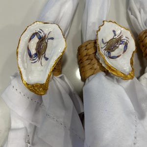 Oyster Shell Napkin Rings - Blue Crabs