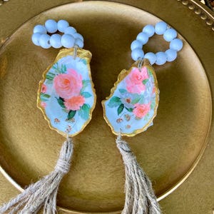 Oyster Shell Napkin Rings with Tassels