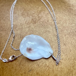 Beautiful Oyster Shell Necklace - Coastal Jewelry, Minimalist Necklace, Beach Gift