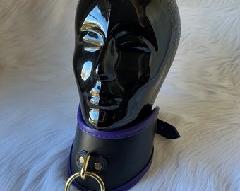 Purple Leather Collar, BDSM Collar, Bondage Collar, Slave Collar, Submissive Collar, Fetish Collar, Posture Collar