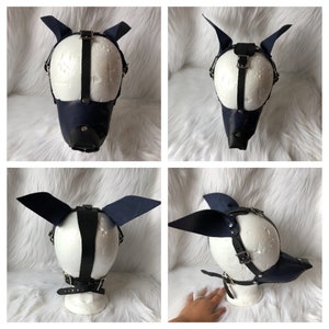 Leder Hunde Bondage Maske, Welpen Spielmaske, Vollgesicht veg tan Ledermaske