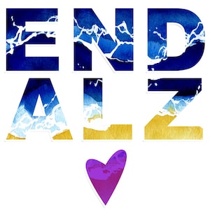 End Alz Vinyl Sticker, Alzheimer’s Awareness Art, Alzheimer’s Dementia Art, Sticker for laptop, Sticker for water bottle