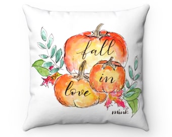 Fall in love - Square Pillow For Fall Decor