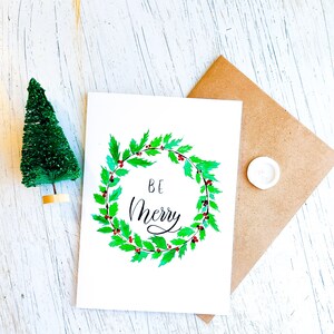 WHOLESALE - Holiday Card, Be Merry Card, Greeting Card