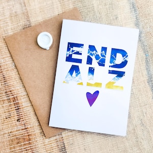 End Alz Grußkarte, Ocean Aquarell Wave Szene, Thinking of You Karte, Alzheimer Awareness Card, Support Card, Caregiver Card