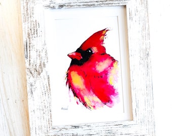 Cardinal Art Print, kardinaal kunstwerk, kardinaal aquarel, kardinaal cadeau, kardinaal cadeau, kardinaal cadeau