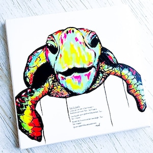 Face It Head On - Sea turtle print on canvas