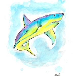 Shark Print, Shark Art, Shark Art Print,  Shark Art Work, Art Prints, Beach House Decor, Beach House Prints, Shark gifts